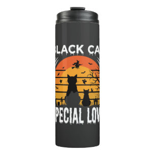 Garrafa Térmica Design Gótico de Amor Especial de Gato Preto no Ha