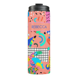 Garrafa Térmica Design Personalizado Revival Memphis Retro dos Ano