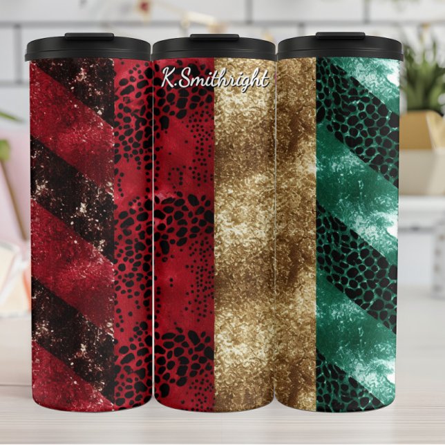Garrafa Térmica Design Texturizado com Impressão Animal Ondulada (Criador carregado)