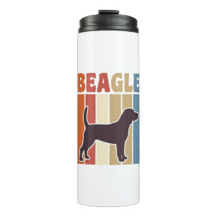 Garrafa Térmica Design Vetorial de Listra Retro de Cachorro Beagle