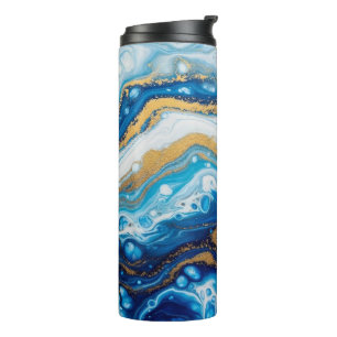 Garrafa Térmica Desorativa de Arte Líquida Elegante Café Mugs Abst