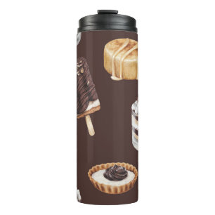 Garrafa Térmica Desserts Deliciosos: Padrão de Desenho de Comida