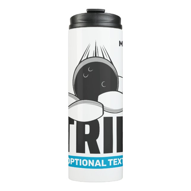 Garrafa Térmica Destaque de Nome Personalizado e Boliche de Texto (Frente)