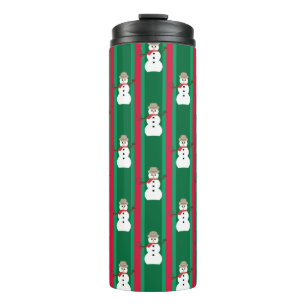 Garrafa Térmica Detetive Snowman de Natal divertido e Rico