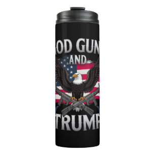 Garrafa Térmica Deus Armas E Trump Águia Bandeira Americana Vintag