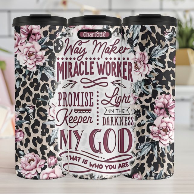 Garrafa Térmica Deus: Criador de Caminho, Luz, Guardião (Criador carregado)