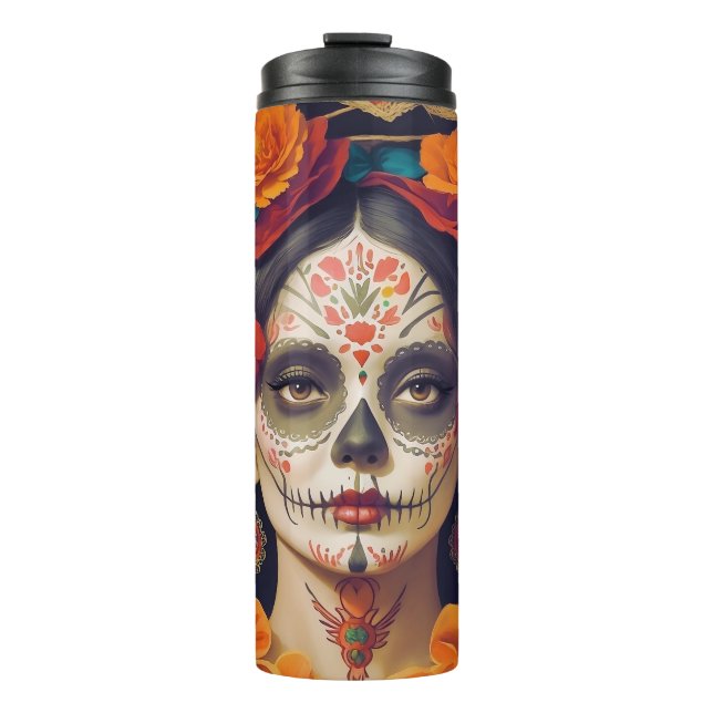 Garrafa Térmica Dia Da Catrina Dos Mortos 1 (Frente)