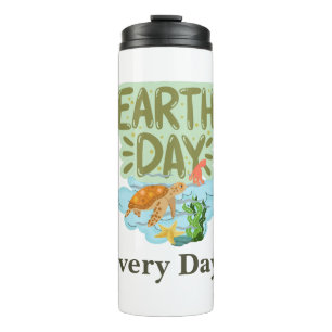 Garrafa Térmica Dia da Terra todos os dias, vá verde, Salve nosso