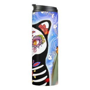 Garrafa Térmica Dia De Los Muertos Cat