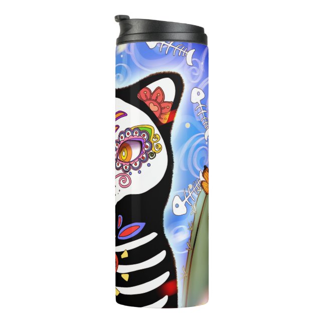 Garrafa Térmica Dia De Los Muertos Cat (Rotação à direita)