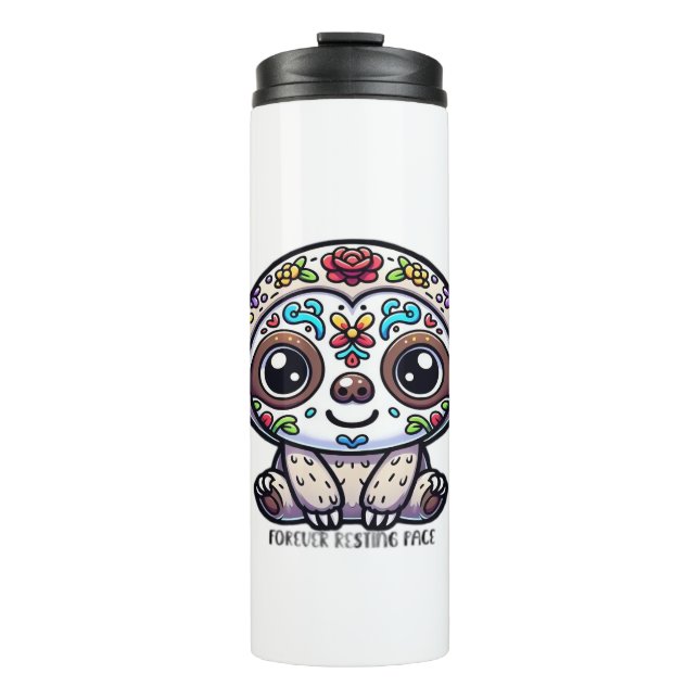 Garrafa Térmica Dia De Los Muertos Sloth Camisa Ativa (Frente)