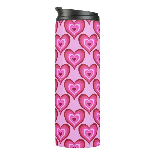 Garrafa Térmica Dia de os namorados Trendy Pink Hearts (Rotação à direita)