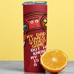 Garrafa Térmica Dia de os pais Engraçado Red Joystick Saudação