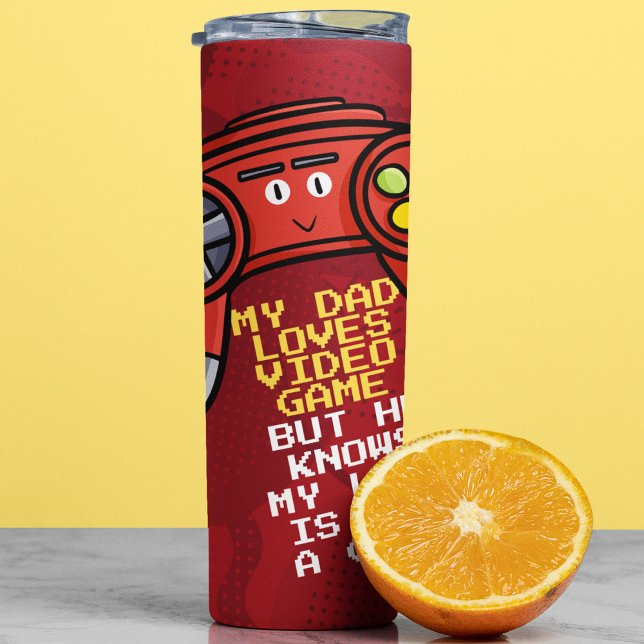 Garrafa Térmica Dia de os pais Engraçado Red Joystick Saudação (Criador carregado)