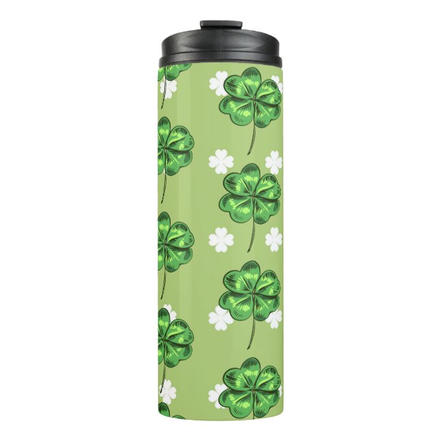 Garrafa Térmica Dia de Patrick com vergonhas em verde (Frente)