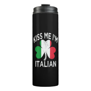 Garrafa Térmica dia de são patrício beije-me sou italiano