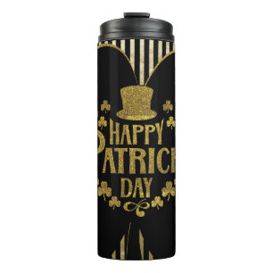 Garrafa Térmica Dia de São Patrício Feliz de Luxo, Tumbler de Trev