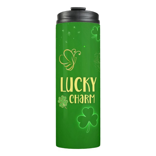 Garrafa Térmica Dia de São Patrício Lucky Charm Irish Tumbler (Frente)