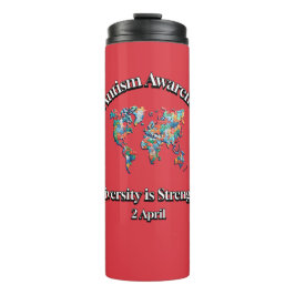 Garrafa Térmica Dia Mundial da Consciência do Autismo. Diversidade
