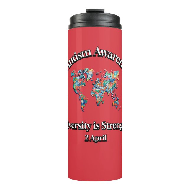 Garrafa Térmica Dia Mundial da Consciência do Autismo. Diversidade (Frente)