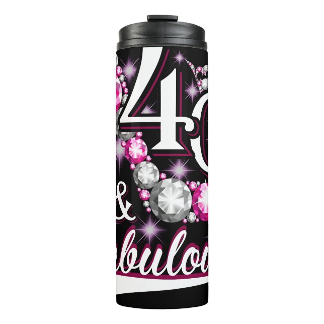 Garrafa Térmica Diamante de aniversário de 40 anos de 40 anos e fa (Frente)