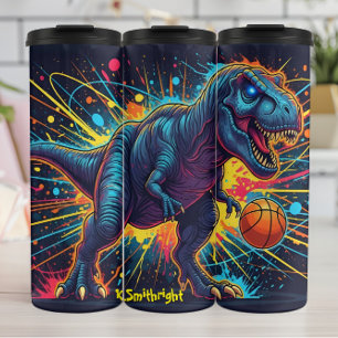 Garrafa Térmica Dinossauro Basquete Ação Energia Neon