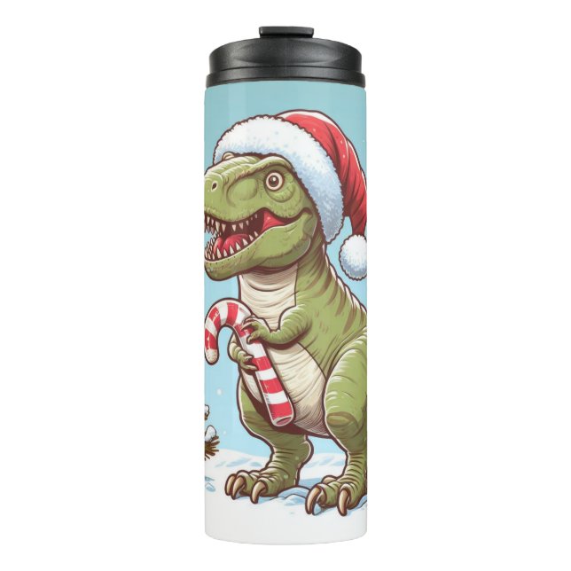 Garrafa Térmica Dinossauro candi doce de Natal (Frente)