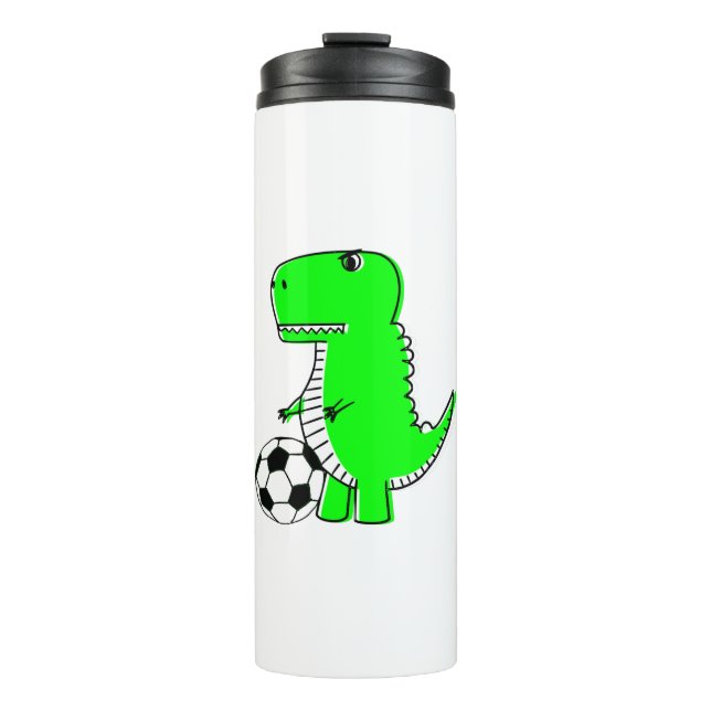 Garrafa Térmica Dinossauro Verde Adora Futebol (Frente)