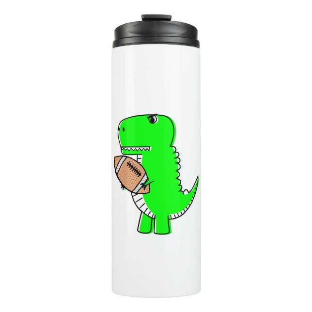 Garrafa Térmica Dinossauro Verde Ama Futebol (Frente)