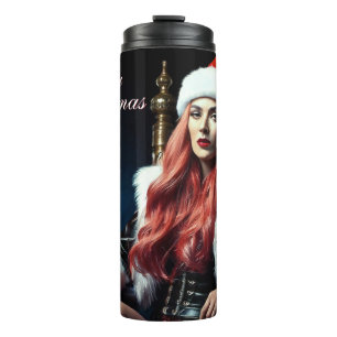 Garrafa Térmica Diva de Couro e Pelos – Feliz Natal