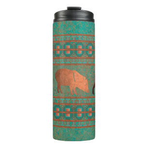 Garrafa Térmica Diversão Sudoeste Javelina Família Cobre Turquesa