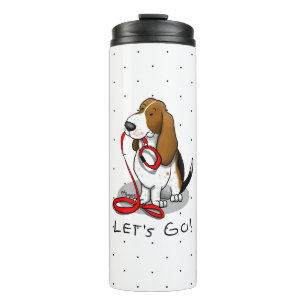 Garrafa Térmica Divertido Vamos Lá! Passear Basset Hound (tri-colo