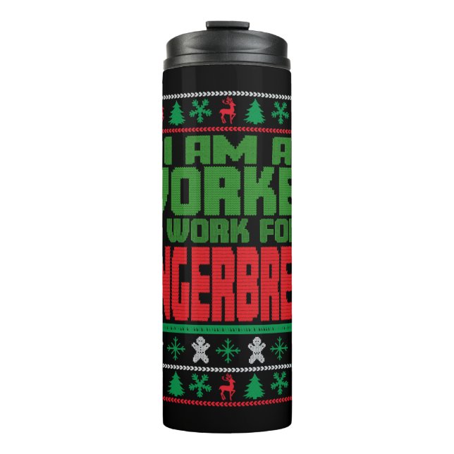 Garrafa Térmica Dizendo no Natal do Trabalhador (Frente)