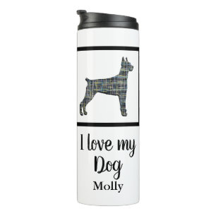 Garrafa Térmica Doberman Pinscher Cachorro Gelado Silhout