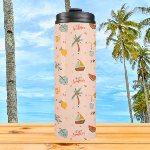 Garrafa Térmica Doce Cor Colorida de Verão Pêssego