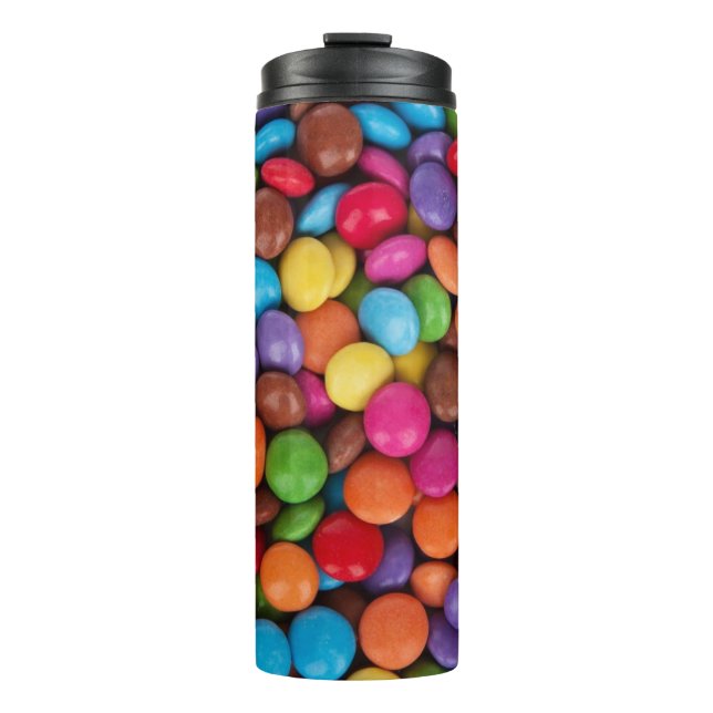 Garrafa Térmica Doce de Botão Colorido Excêntrico (Frente)