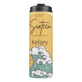 Garrafa Térmica Doce Dezesseis Ondas em Nome do Monograma Sun