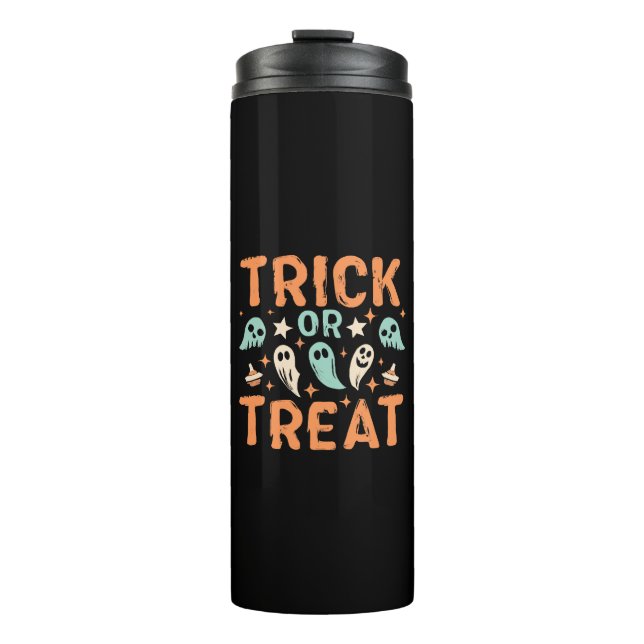 Garrafa Térmica Doces ou Travessuras de Halloween (Frente)