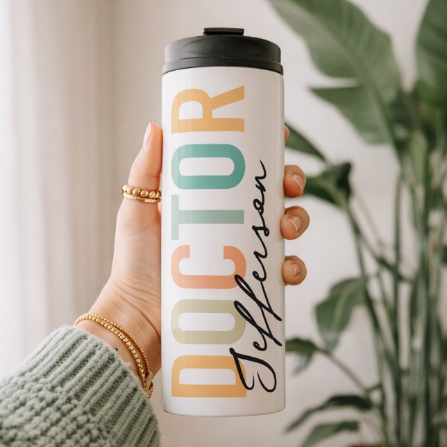 Garrafa Térmica Doctor Personalized Travel Cup Medical School Gift (Custom Gift for Doctors Coffee Tumbler, Doctor Name Cup Practical Medical Appreciation Gift for Her)