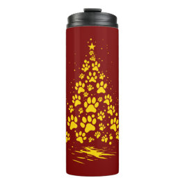 Garrafa Térmica Dog Lover Paw Print Christmas Tree 4
