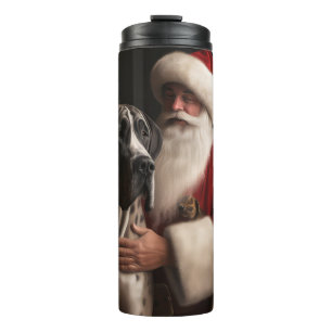 Garrafa Térmica Dogue Alemão com Papai Noel Natal Festivo