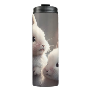 Garrafa Térmica Dois coelhos bonitos com sakura Thermal Tumbler