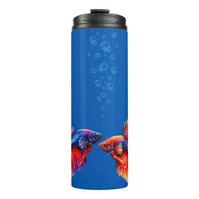Garrafa Térmica Dois Peixes Betta | Peixes Lutadores Estilo Koi  (Frente)