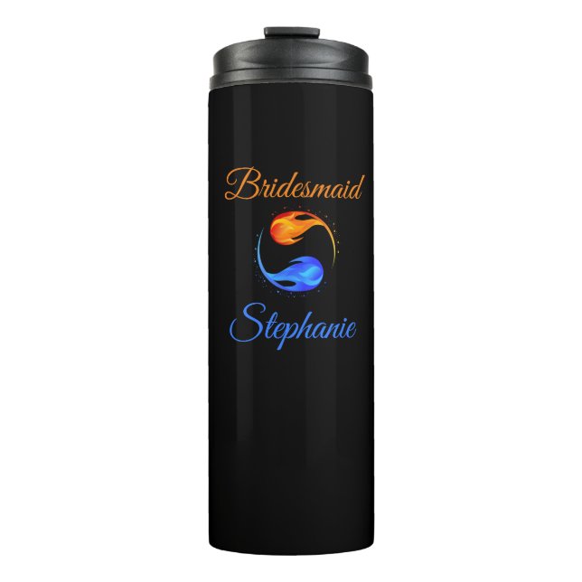 Garrafa Térmica Donativos de Bridesmaid- Flame-Negro-Gêmeo (Frente)