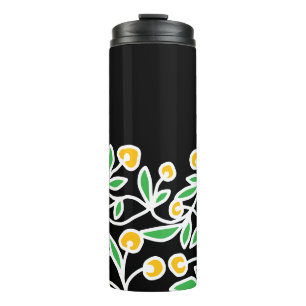 Garrafa Térmica Doodle amarelo e verde