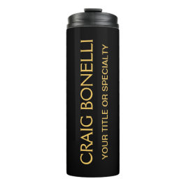 Garrafa Térmica Dourada cor preta moderna minimalista