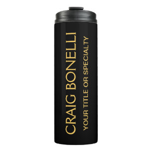 Garrafa Térmica Dourada cor preta moderna minimalista