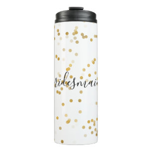 Garrafa Térmica Dourada Glam Confetti Bridesmaid