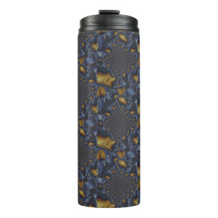 Garrafa Térmica Dourado e Silver Blue Molten Metal