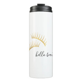 Garrafa Térmica Dourado Eyelashes Olá Linda